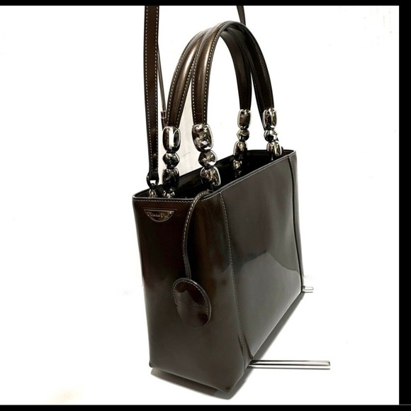 Auth Christian Dior Maris Pearl Patent Leather Bag - Picture 6 of 16